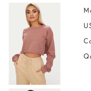 Pretty Little Thing Dusty Pink Cropped Sweater